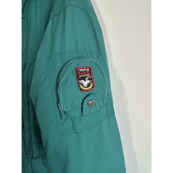 Vintage Triple FAT Goose Down Green Insulated Coat Jacket Size XL 1990s 62897 - Picture 6 of 16